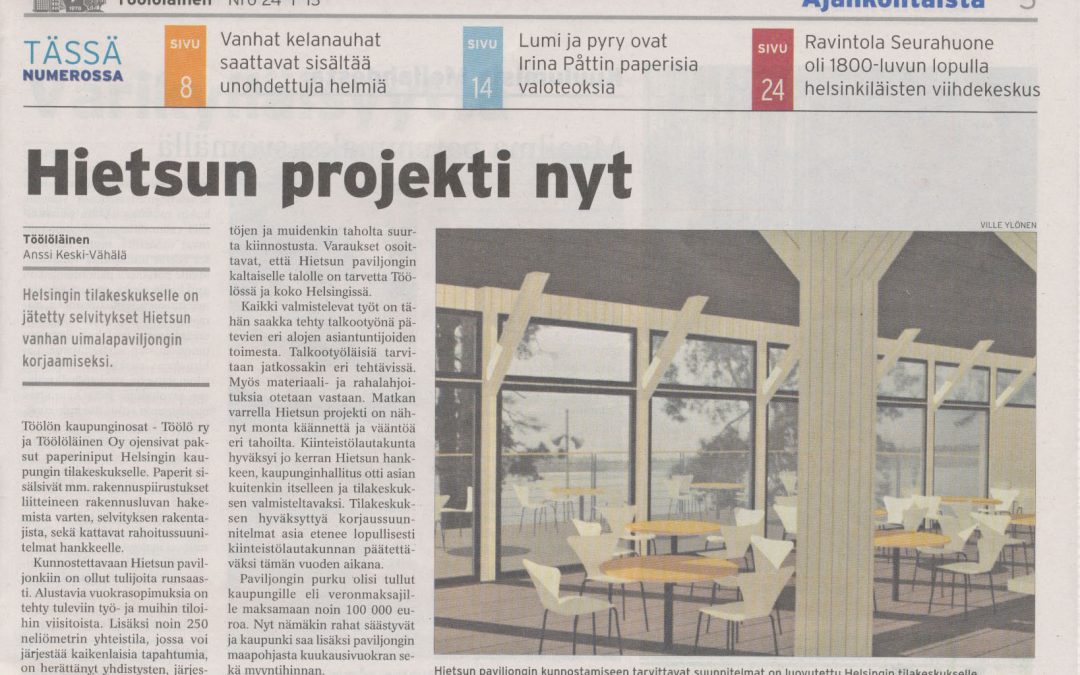 Töölön kylätalo edistyy